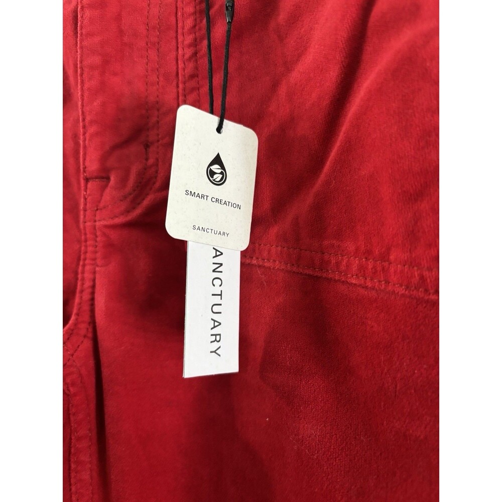 Sanctuary High Waist Velveteen Bootcut Pants Cherry Lacquer Women’s 24 FLAWED - Picture 8 of 16